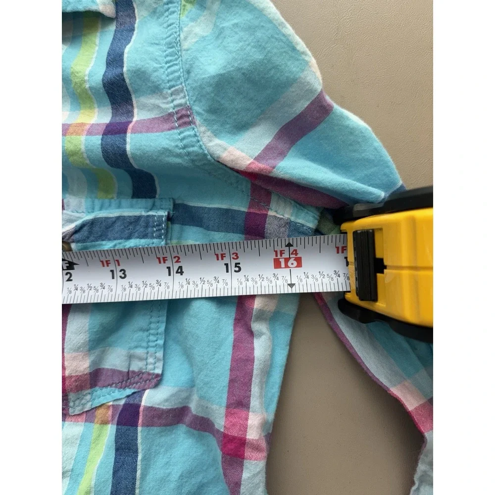 Abercrombie Kids‎ Girls Blue and Pink Button Down Shirt Size Xs 0398